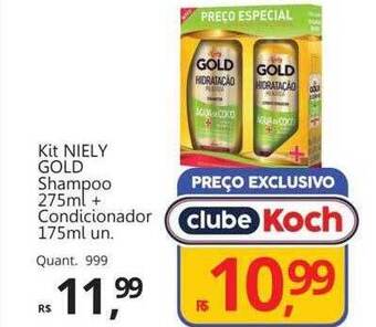 Supermercados Koch Kit niely gold shampoo + condicionador oferta