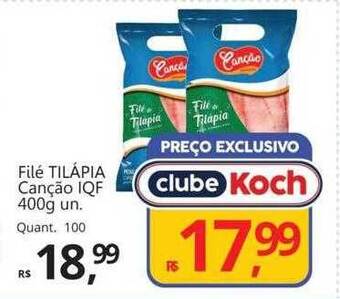Supermercados Koch Filé tilápia canção iqf oferta