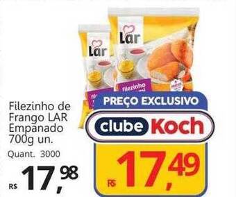 Supermercados Koch Filezinho de frango lar empanado oferta