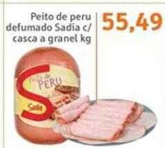 Sonda Peito de peru defumado sadia c- casca a granel kg oferta
