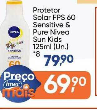 Imec Supermercados Protetor solar fps 60 sensitive & pure nivea sun kids oferta