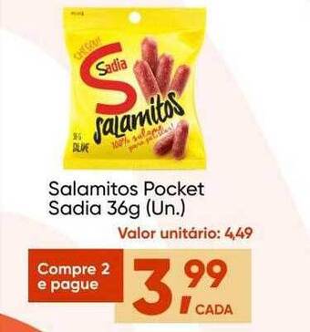 Imec Supermercados Salamitos pocket sadia oferta