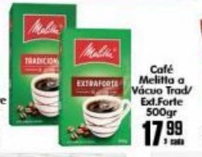 Higa's Supermercado Cafe Melitta a Vacuo Tradicional/ Extra Forte 500g oferta