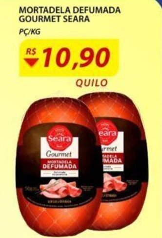 Assaí Atacadista Mortadela Defumada Gourmet Seara 1kg oferta