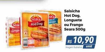 Hiper Moreira Salsicha hot dog, longuete ou frango seara oferta