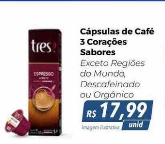 Hiper Moreira Cápsulas de café 3 corações sabores oferta