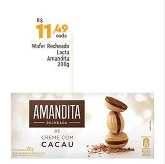 Supper Rissul Wafer recheado lacta amandita oferta
