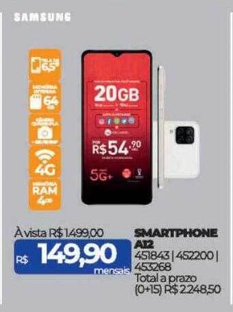 Lojas Certel Smartphone a12 samsung oferta
