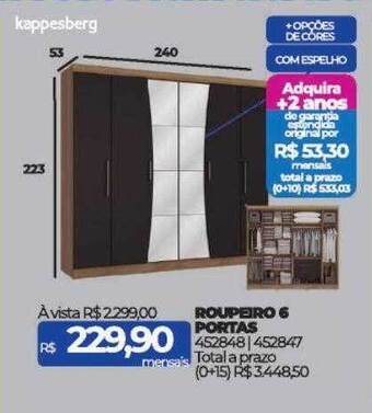 Lojas Certel Roupeiro 6 portas kappesberg oferta