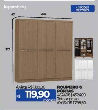 Lojas Certel Roupeiro 6 portas oferta