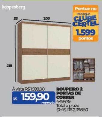 Lojas Certel Roupeiro 2 portas de correr kappesberg oferta
