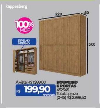 Lojas Certel Roupeiro 6 portas kappesberg oferta