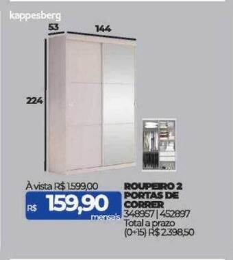 Lojas Certel Roupeiro 2 portas de correr kappesberg oferta
