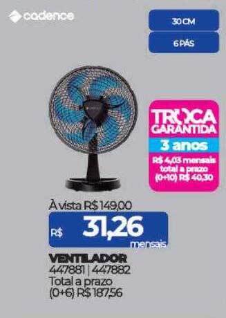 Lojas Certel Ventilador cadence oferta