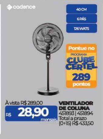Ventilador de coluna cadence