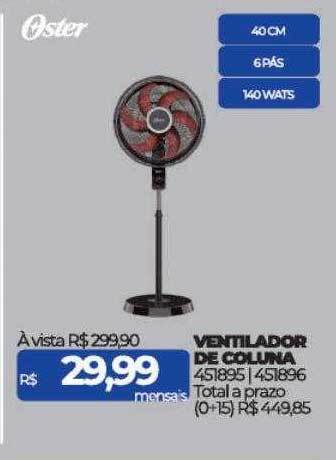 Lojas Certel Ventilador de coluna oster oferta