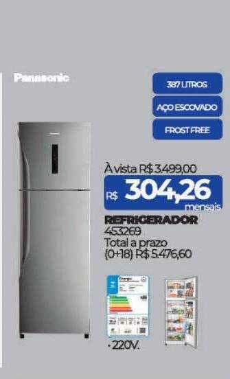 Lojas Certel Refrigerador panasonic oferta