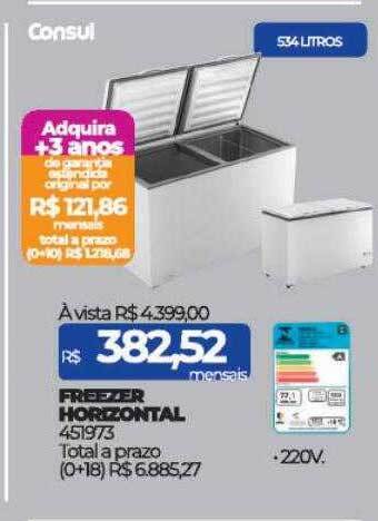 Lojas Certel Freezer horizontal consul oferta