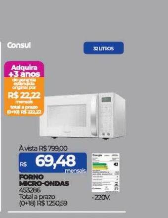 Lojas Certel Forno micro-ondas consul oferta