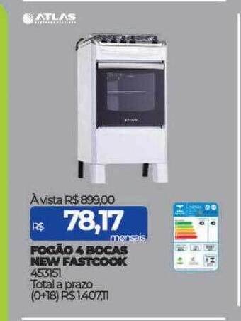 Lojas Certel Fogão 4 bocas new fastcook atlas oferta