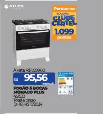 Fogão 5 bocas mônaco plus atlas