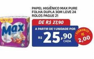 Bahamas Mix Papel higiênico max pure folha dupla oferta