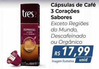 Hiper Moreira Cápsulas de café 3 corações sabores oferta