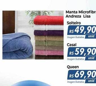 Hiper Moreira Manta microfibra andreza lisa oferta