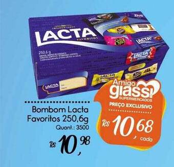 Giassi Supermercados Bombom lacta favoritos oferta