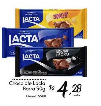 Giassi Supermercados Chocolate lacta barra oferta
