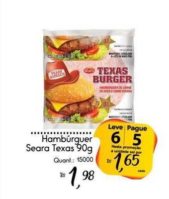 Giassi Supermercados Hambúrguer seara texas leve 6 pague 5 oferta