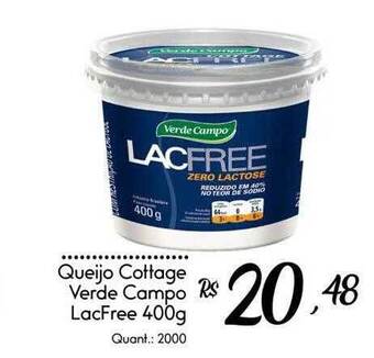 Giassi Supermercados Queijo cottage verde campo lacfree oferta