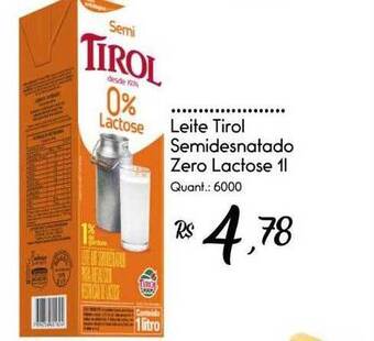 Giassi Supermercados Leite tirol semidesnatado zero lactose oferta
