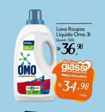 Giassi Supermercados Lava roupas líquido omo oferta