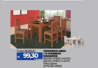 Lojas Certel Conjunto mesa + 6 cadeiras zamarchi oferta