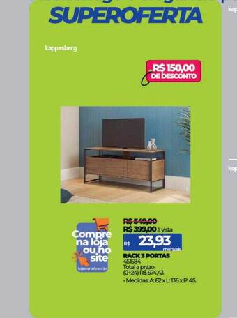 Lojas Certel Rack 3 portas oferta