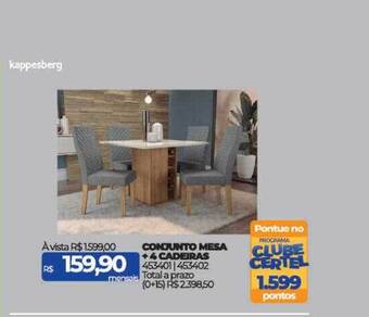 Lojas Certel Conjunto mesa + 4 cadeiras kappesberg oferta