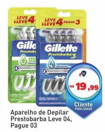 Aparelho de depilar prestobarba leve 04 pague 03