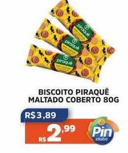 Pinheiro Supermercado Biscoito piraquê maltado coberto oferta