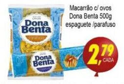 Kaçula Supermercados Macarrao c/ Ovos Dona Benta 500g oferta