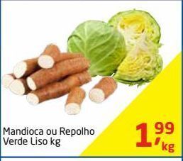 Tenda Atacado Mandioca ou repolho verde liso kg oferta