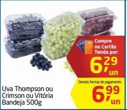 Tenda Atacado Uva thompson ou crimson ou vitória 500g oferta