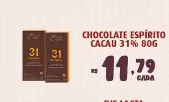 Bahamas Supermercados Chocolate Espírito Cacau 31% 80g oferta