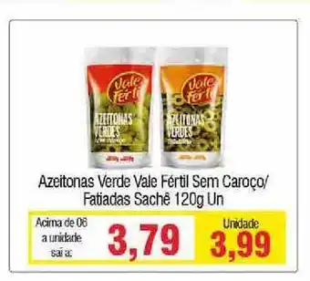 Azeitonas Verde Vale Fértil Sem Caroço Fatiadas 120g