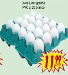 Kaçula Supermercados Ovos Lider grande pvc c/20 branco oferta