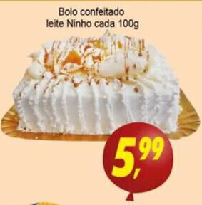 Bolo Confeitado Leite Ninho Cada 100g