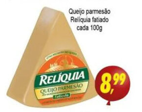 Queijo Parmesao Reliquia fatiado cada 100g