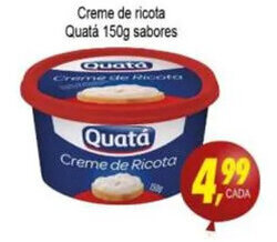 Kaçula Supermercados Creme de Ricota Quata 150g sabores oferta