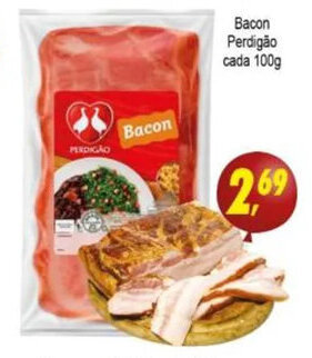 Kaçula Supermercados Bacon Perdigao cada 100g oferta