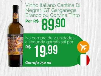 Oba Hortifruti Vinho Italiano Cantina Di Negrar Igt Garganega Branco Ou Corvina Tinto oferta
